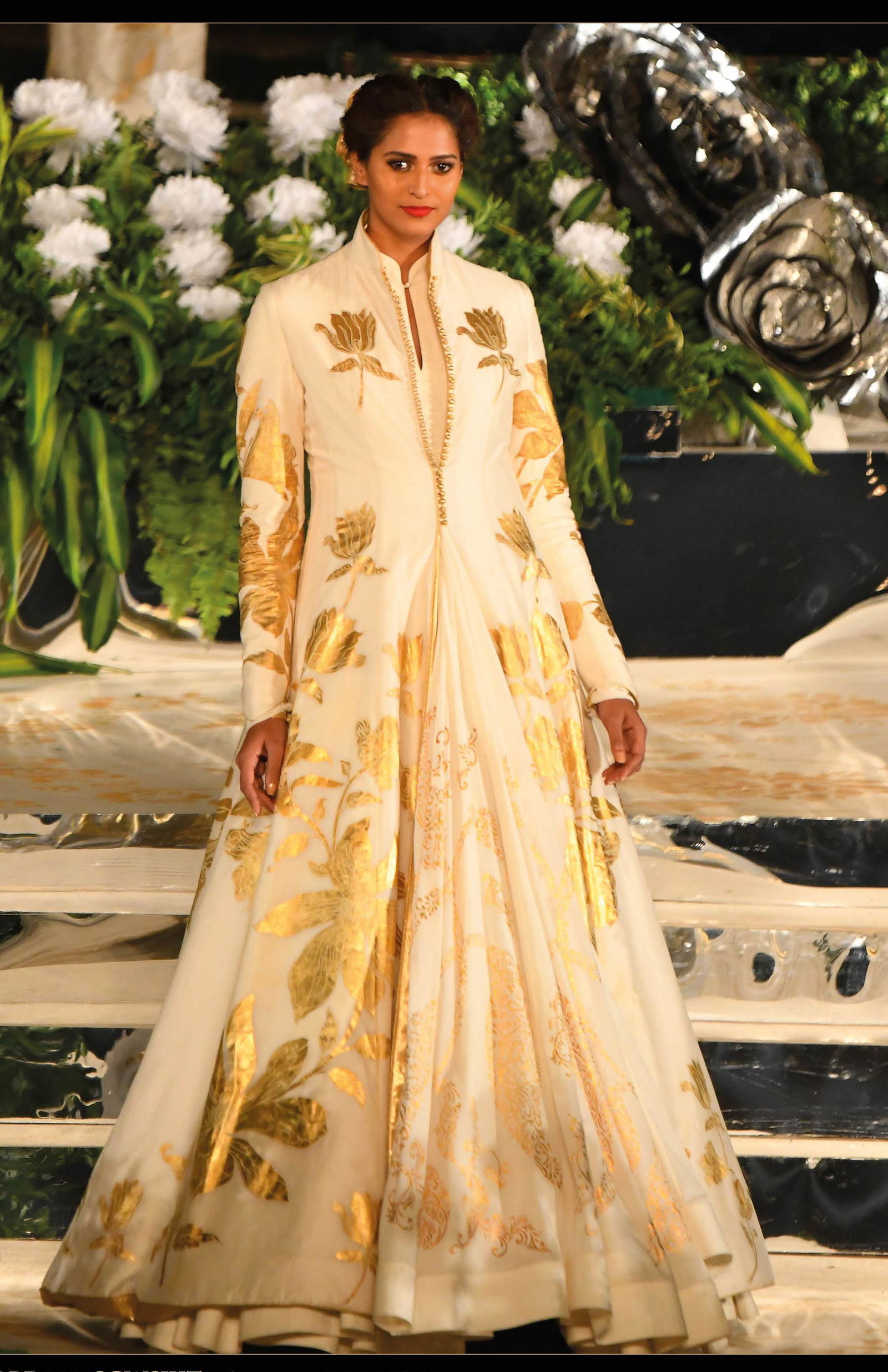 Yellow And Beige Jacket Anarkali Suit