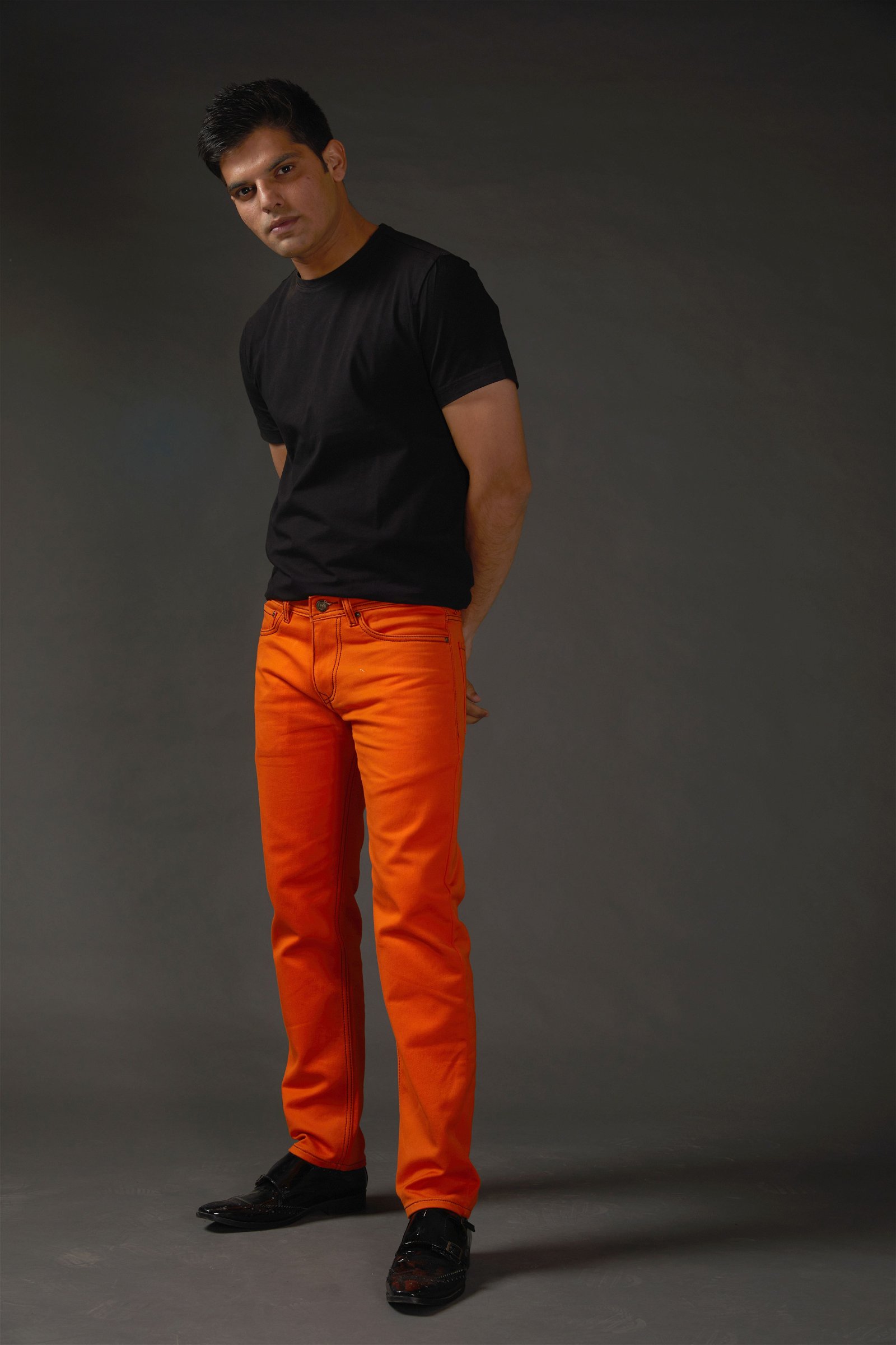 70s Orange Men's Flared Disco Pants