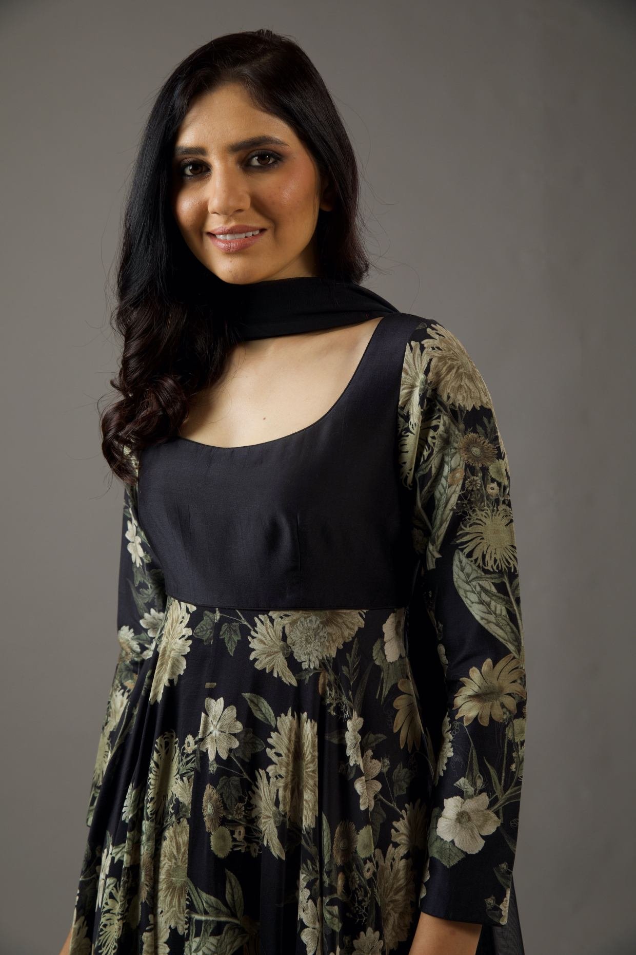 Buy Taupe Designer Embroidered Party Wear Pure Chanderi Kurti | Cotton  Kurtis