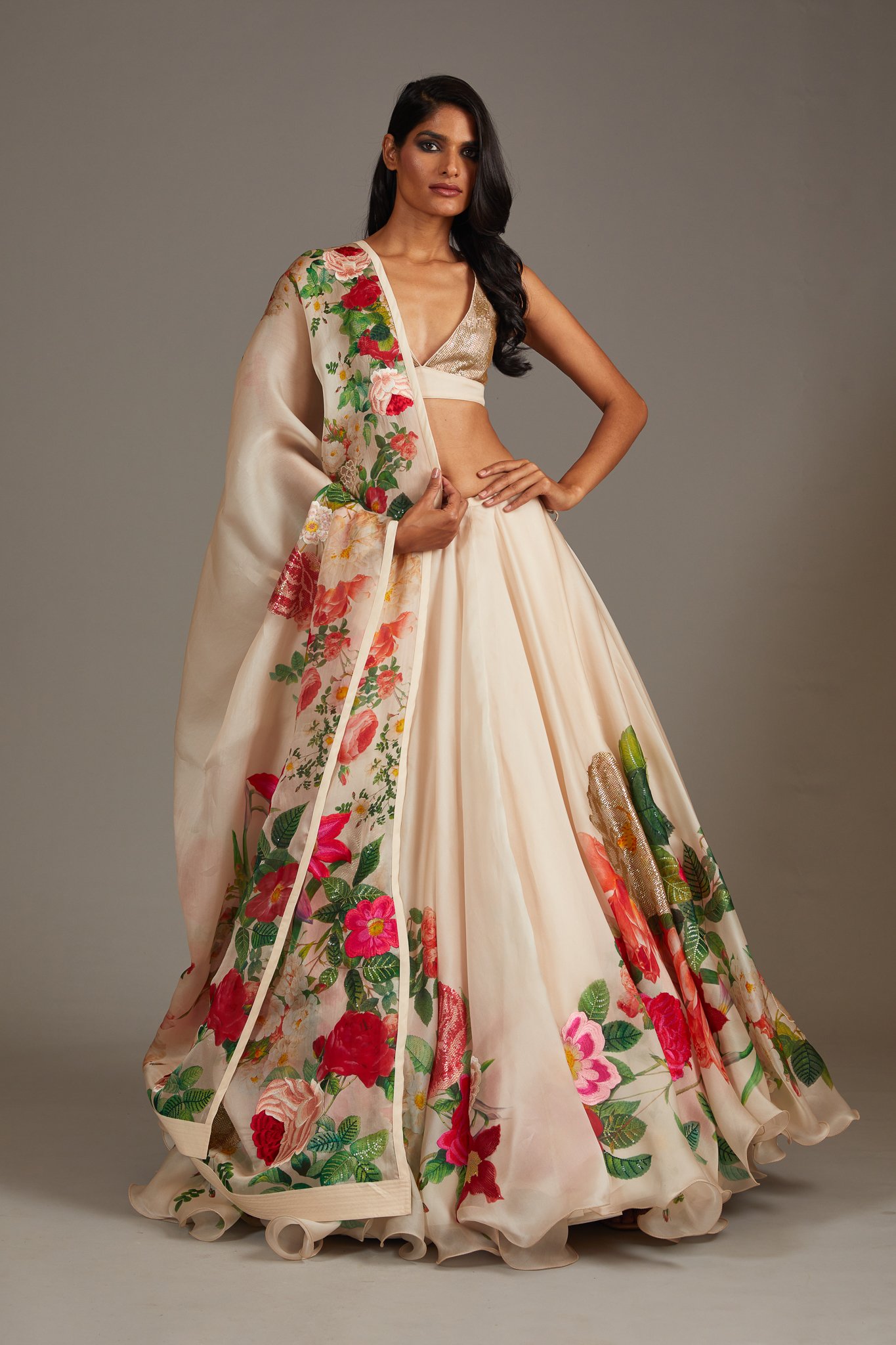 Designer Peach Lehenga Set – Neha Sharma Label