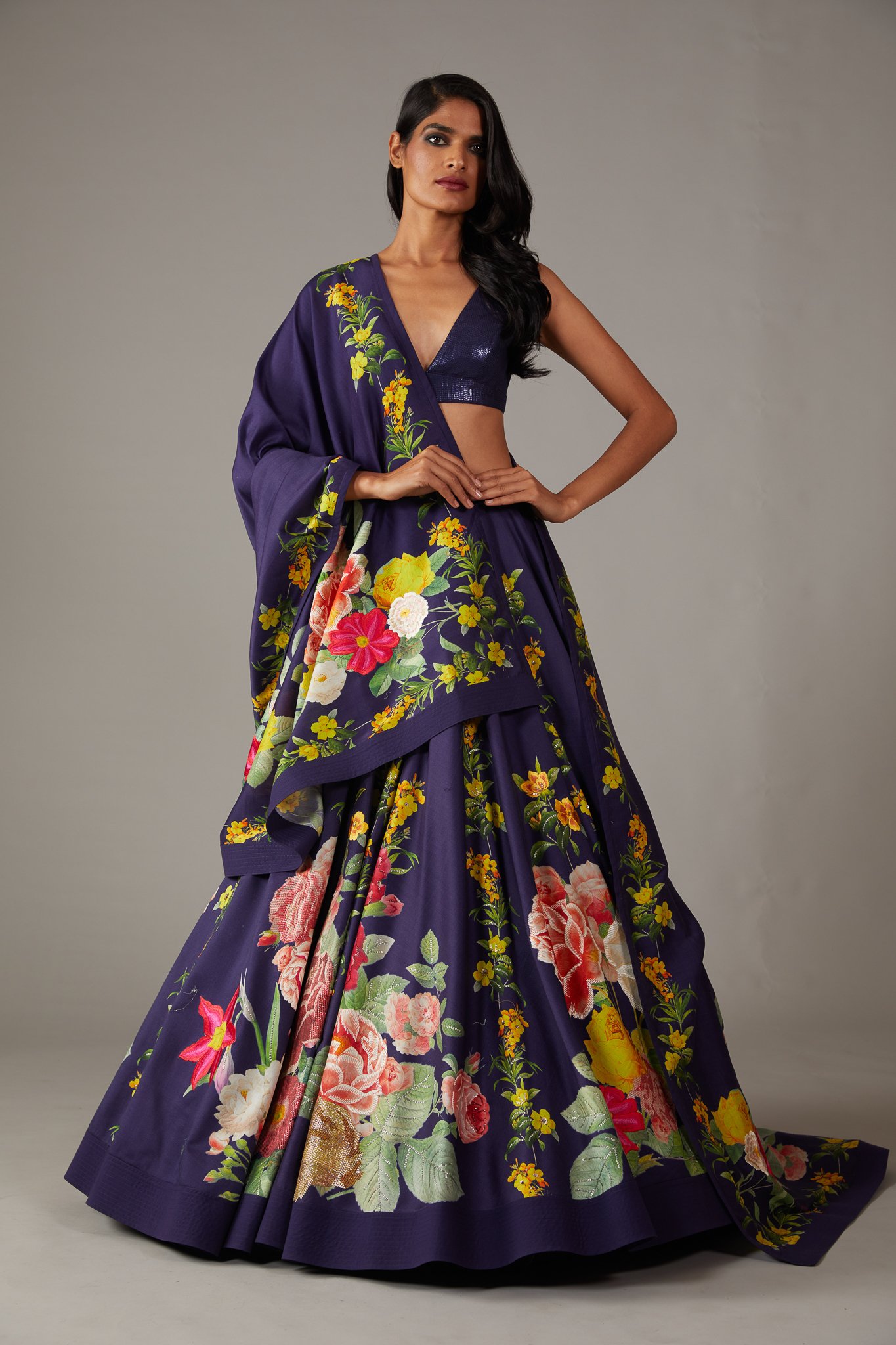 Buy Fuchsia Embroidered Lehenga Set by Designer ROHIT BAL Online at  Ogaan.com