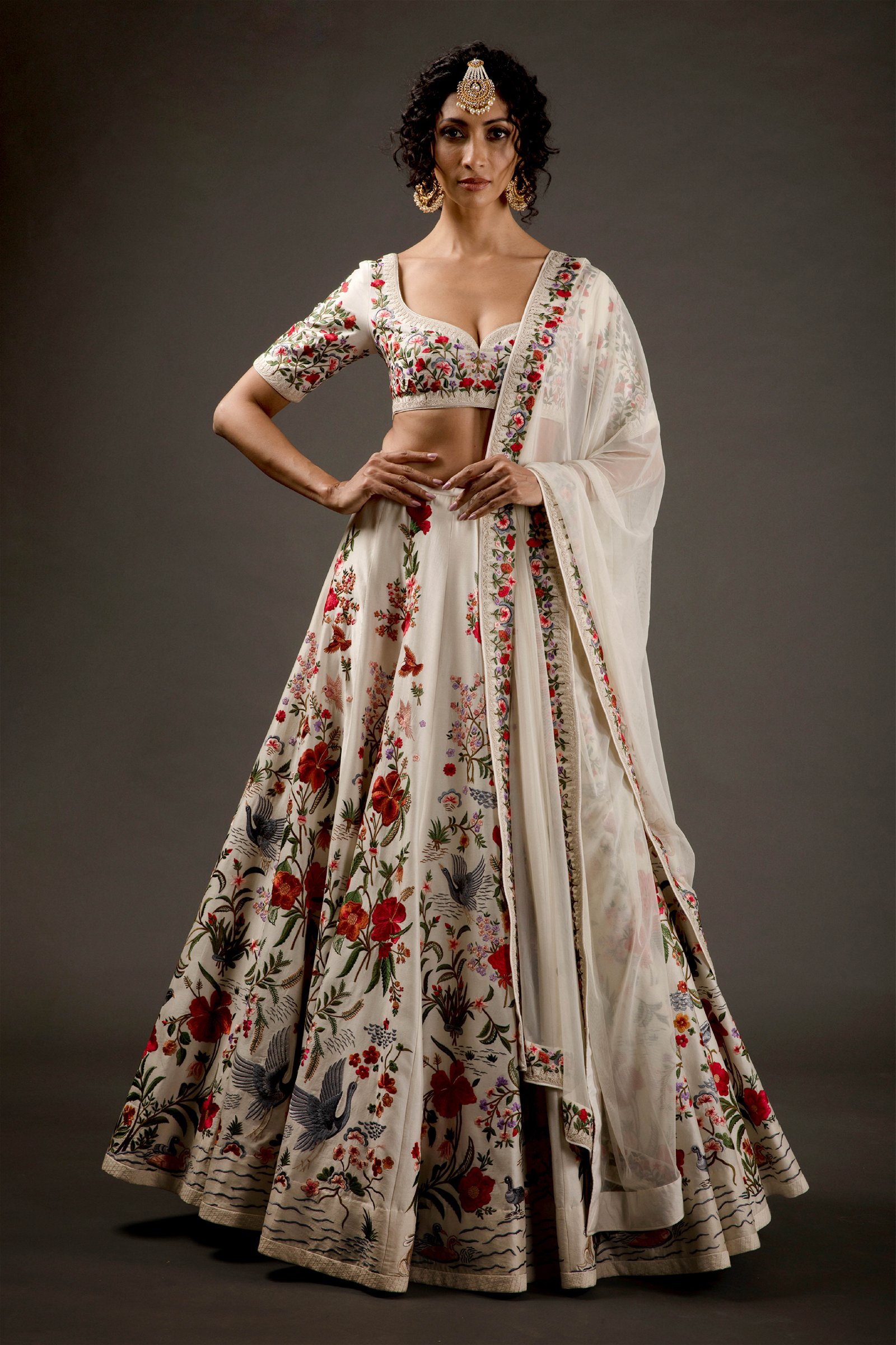 Alaya Advani Chanderi Silk Printed Panelled Lehenga Set | Multi Color,  Floral Vintage Print, Chanderi Silk, Sweetheart Neck, S… | Lehenga, Aza  fashion, Silk lehenga