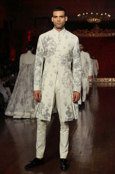 Ivory Printed Sherwani Only Sherwani Rohit Bal